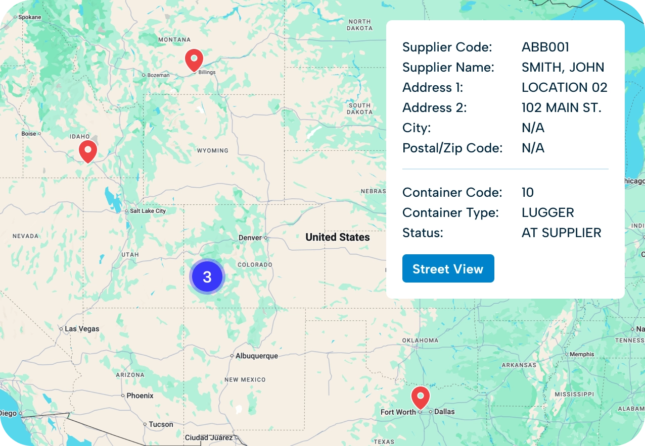 The ScrapIT Dispatch board on a tablet, with a live map of trucks and containers beside a list of scheduled jobs.